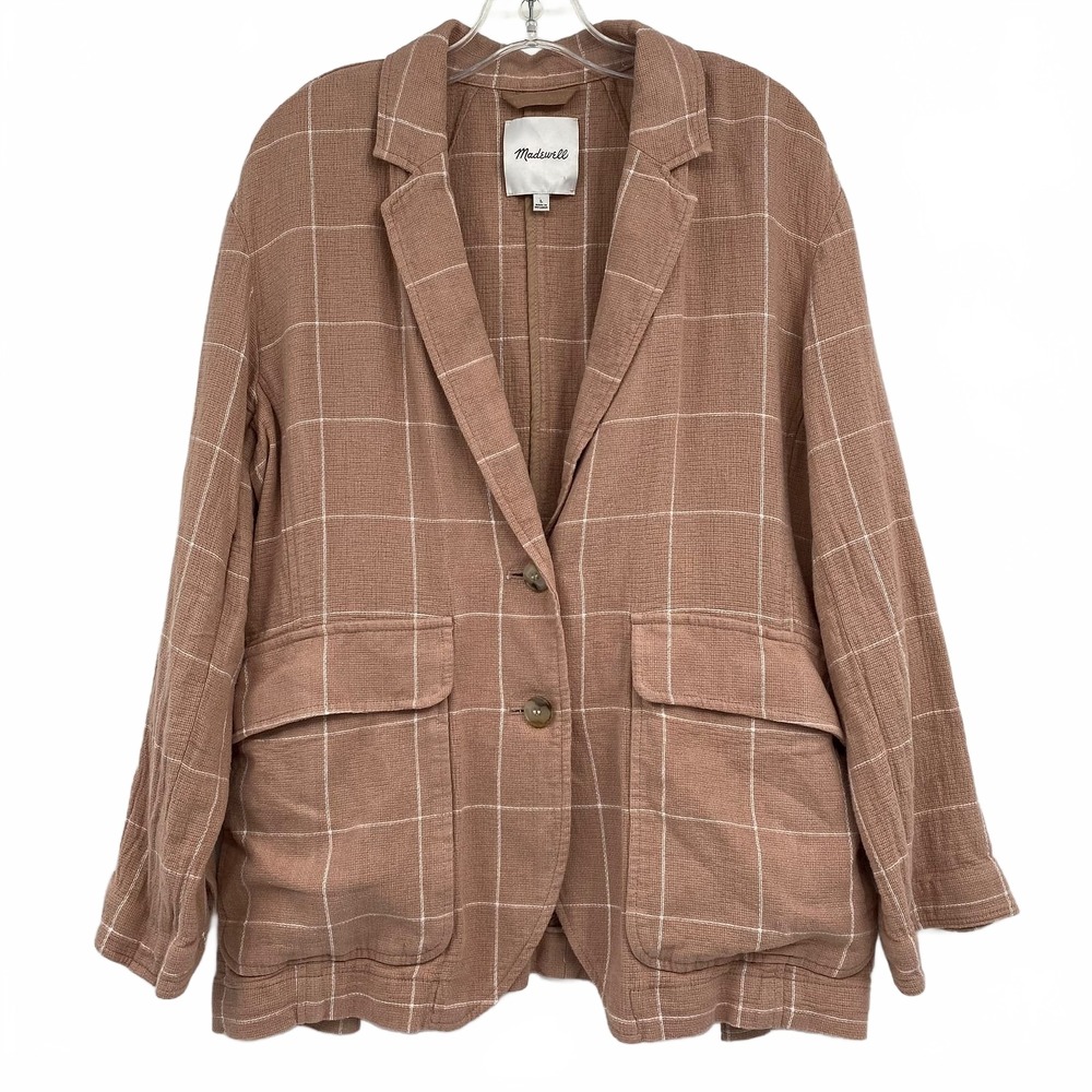 Madewell Blush Pink Linen-Blend Blazer | Women’s L